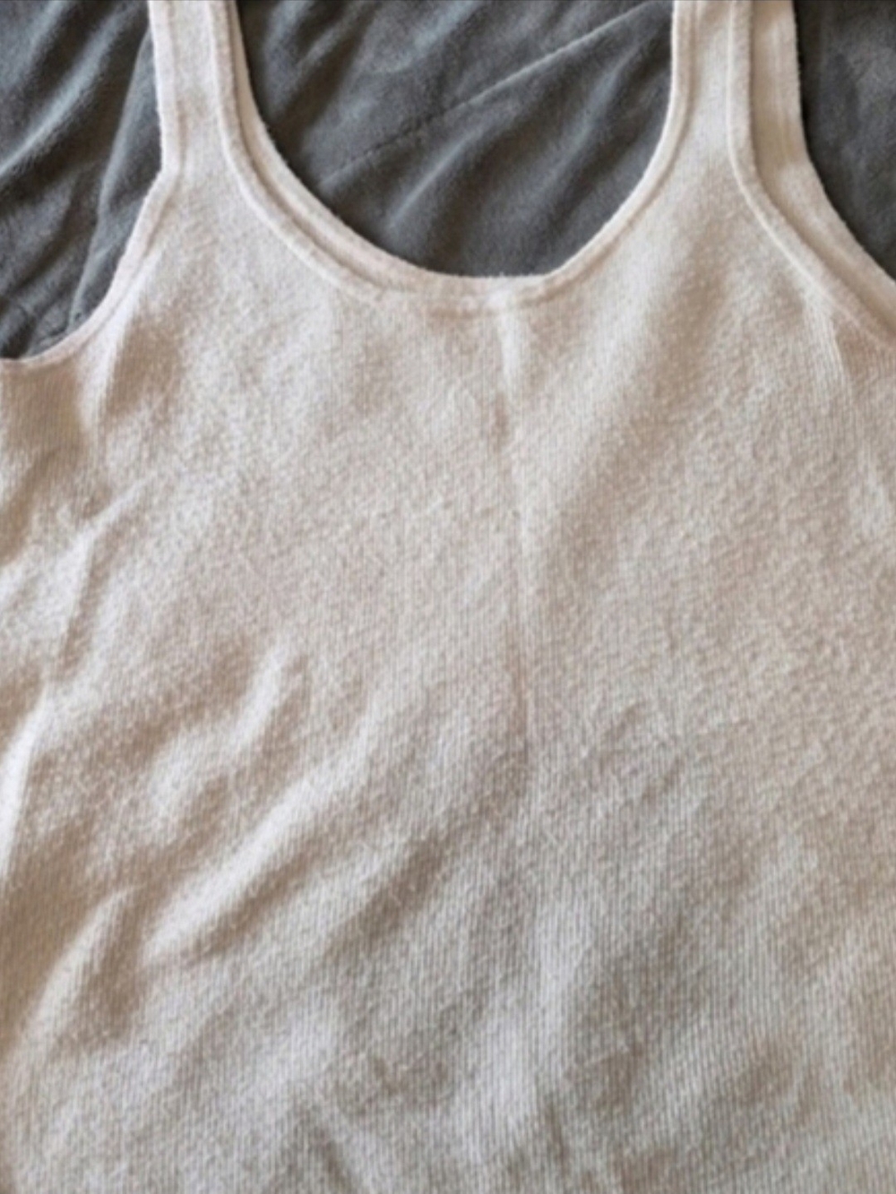 a new day Light Cream Ribbed Tank Top - Scoop Neck